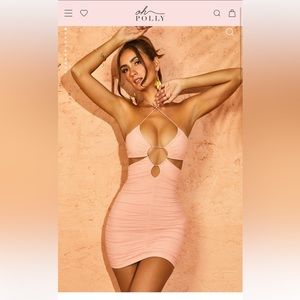 OH POLLY ZOFIE CUT OUT HALTER MINI DRESS